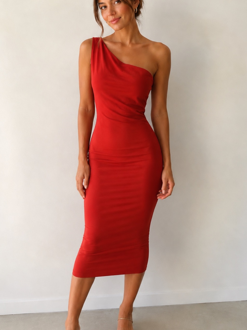 NWT Susana Monaco x Revolve One-Shoulder Bodycon Midi Dress Sz XS